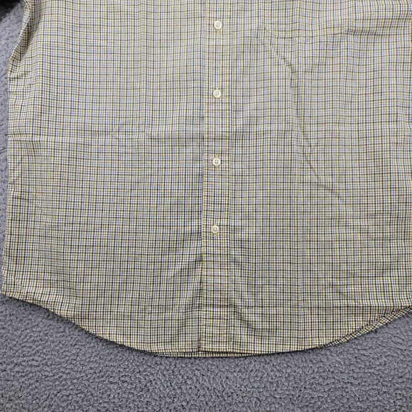 Chaps Shirt Mens Large Yellow plaid Button Down Short Sleeve Classiccore‎ Logo - Picture 5 of 15